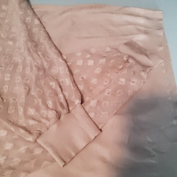 Adrianna Papell Clip Diamond Sleeve Sweater XL Pearl Blush - Picture 12 of 12